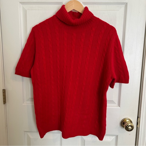 Lands' End Sweaters - Lands’ End 100% Cashmere Short Sleeve Turtleneck Sweater - Size L